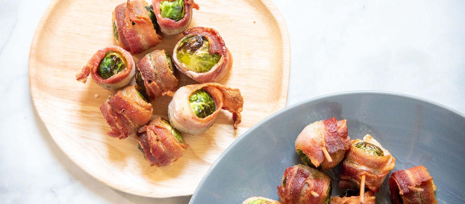 bacon-wrapped Brussel sprouts 